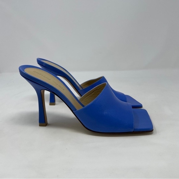 Bottega Veneta F20 Stretch Mule Heeled Sandals in Blue Leather - NWT - Picture 8 of 16